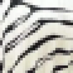 Black And Cream Zebra Print Zig Zag Hem Pleated Midi Dress