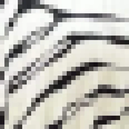 Black And Cream Zebra Print Zig Zag Hem Pleated Midi Dress