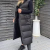 Black Drawstring Waist Puffer Gilet