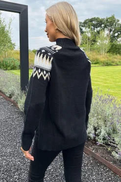 Black Fairisle Knitted Jumper
