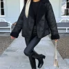 Black Faux Shearling Coat