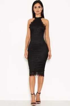 Black Lace Midi Dress