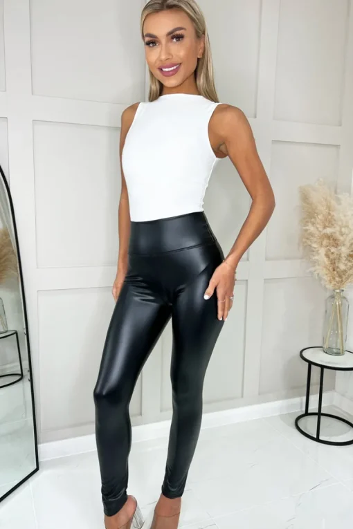 Black Leather Look Leggings
