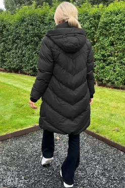 Black Long-Line Padded Coat