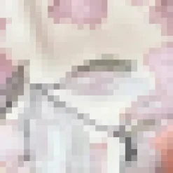 Blush Floral Print Gathered Midi Dress With Shoulder Pads