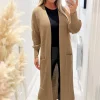 Camel Maxi Knitted Cardigan