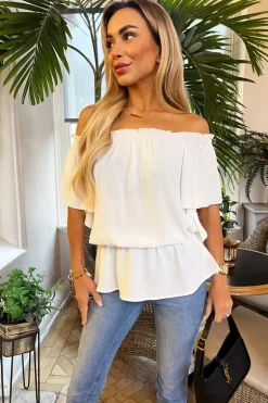 Cream Bardot Top