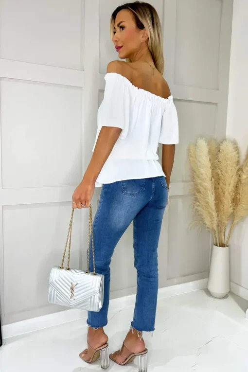 Cream Bardot Top