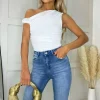 Cream Ruched Draped Bodysuit