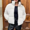 Cream Teddy Panelled Short Coat