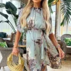 Duck Egg Print Batwing Mini Dress