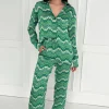 Green Abstract Printed Trousers