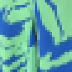 Green And Blue Abstract Printed Wrap Top Skater Mini Dress