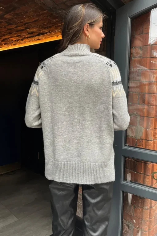 Grey Fairisle Knitted Jumper