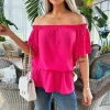 Hot Pink Bardot Top