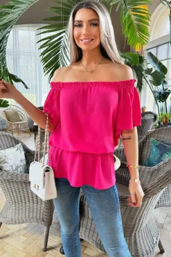 Hot Pink Bardot Top
