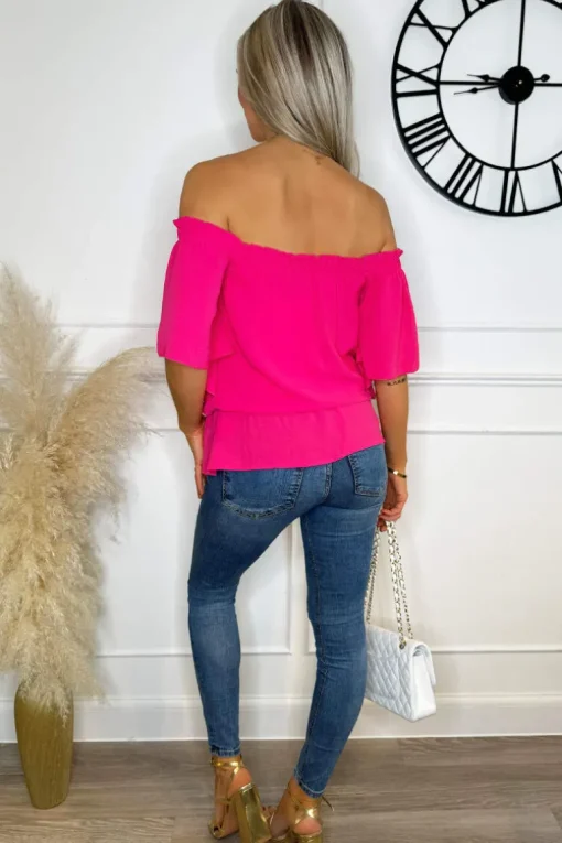 Hot Pink Bardot Top