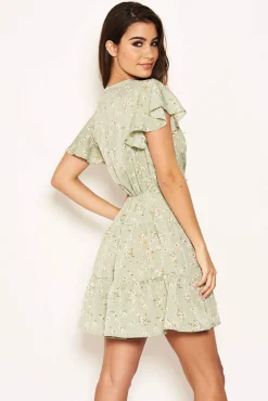 Mint Ditsy Print Summer Dress