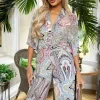Multi Paisley Printed Tie Waist Crop Shirt