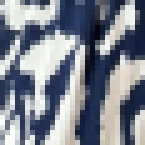 Navy And Cream Abstract Print 2 In 1 Smock Midi Dress