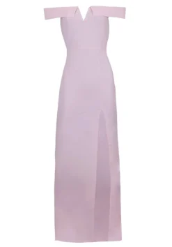 Nude Off The Shoulder Maxi Dress