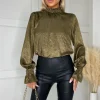 Olive And Gold Long Sleeve Top