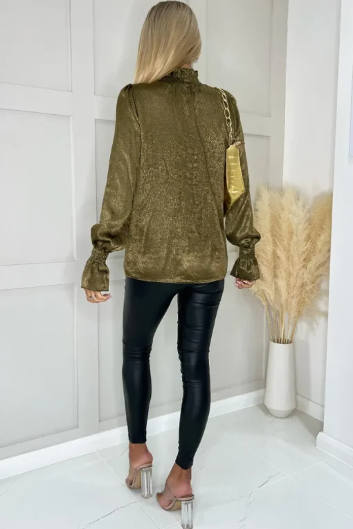 Olive And Gold Long Sleeve Top
