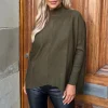 Olive Oversized Mock Neck Jumper