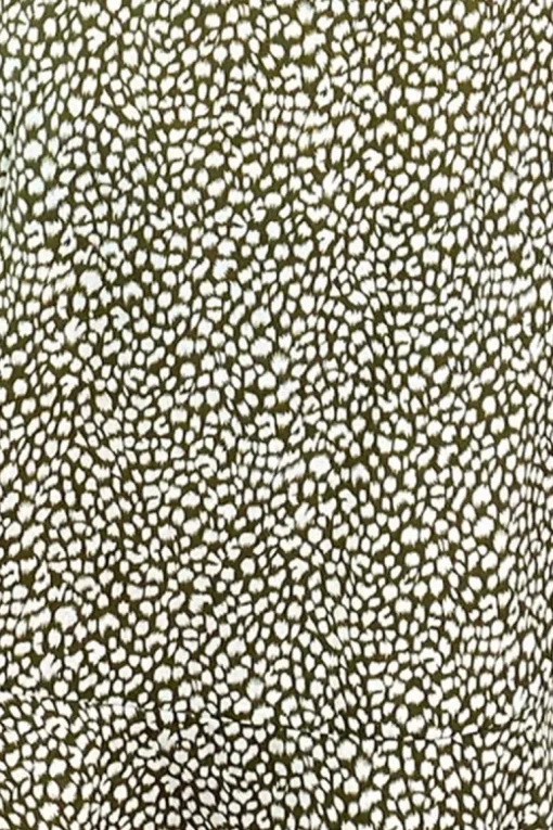 Olive Printed Tie Waist Midi Dress