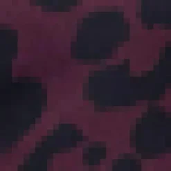 Plum And Black Animal Print Long Sleeve Midi Smock Dress