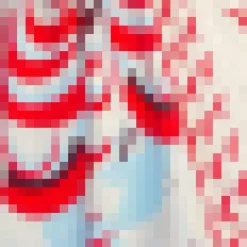 Red And Cream Printed Collared Playsuit