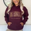 Wine LA Gold Printed Hoodie
