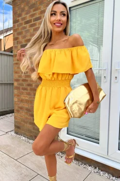 Yellow Bardot Playsuit