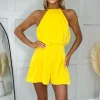 Yellow High Neck Playsuit